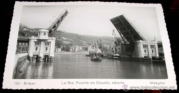 Postkarten: ANTIGUA POSTAL DE BILBAO-LA RIA PUENTE DE DEUSTO ABIERTO- ED.MADYMA- NO CIRCULADA