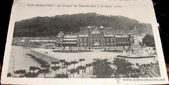 Postkarten: ANTIGUA POSTAL DE SAN SEBASTIAN - EL PARQUE DE ALDERDI-EDER Y EL GRAN CASINO - NO CIRCULADA ESCRITA.