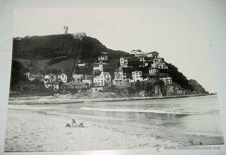 Postcards: ANTIGUA FOTOGRAFIA MUY GRANDE DE SAN SEBASTIAN - IGUELDO - LLEVA SELLO POR LA PARTE POSTERIOR QUE