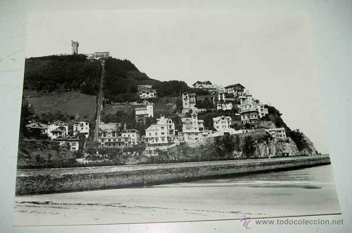 Postcards: ANTIGUA FOTOGRAFIA MUY GRANDE DE SAN SEBASTIAN - IGUELDO - LLEVA SELLO POR LA PARTE POSTERIOR QUE