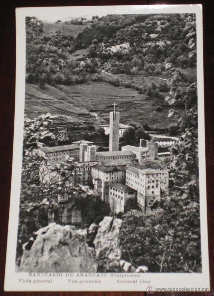 Postales: ANTIGUA FOTO POSTAL DEL SANTUARIO DE ARANZAZU - GUIPUZCOA - CIRCULADA.