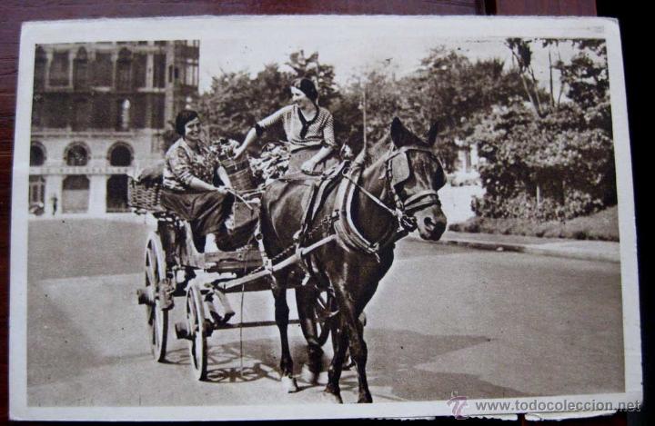 Postcards: ANTIGUA POSTAL DE SAN SEBASTIAN - FLORISTAS AL MERCADO - CIRCULADA - ED. HAUSER Y MENET.