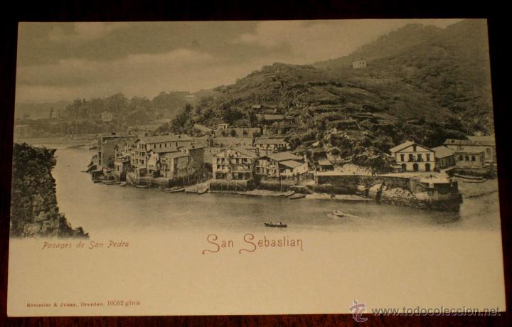 Postais: ANTIGUA POSTAL DE PASAGES DE SAN PEDRO EN SAN SEBASTIAN - ED. ROMMLER &amp; JONAS N.10552 - NO CIRCU