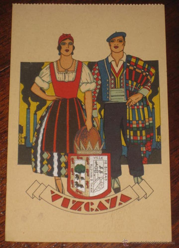 Postais: ANTIGUA POSTAL DE VIZCAYA - TRAJES  TIPICOS REGIONALES - PUBLICACIONES CIAGRA - SIN CIRCULAR