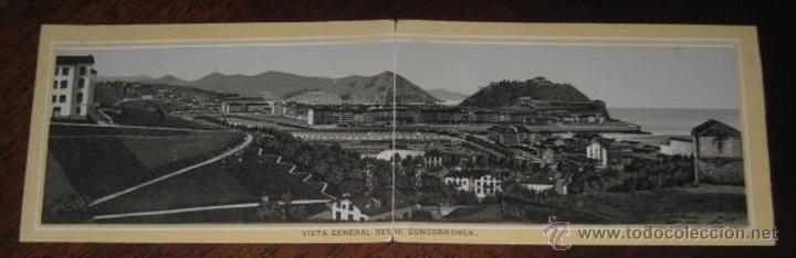Postcards: ANTIGUA VISTA GENERAL DESDE CONCORRONEA - POSTAL DOBLE DE SAN SEBASTIAN - NO CIRCULADA.