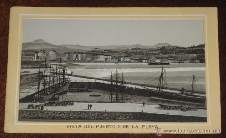 Postcards: ANTIGUA POSTAL DE SAN SEBASTIAN - VISTA DEL PUERTO Y DE LA PLAYA - NO CIRCULADA.