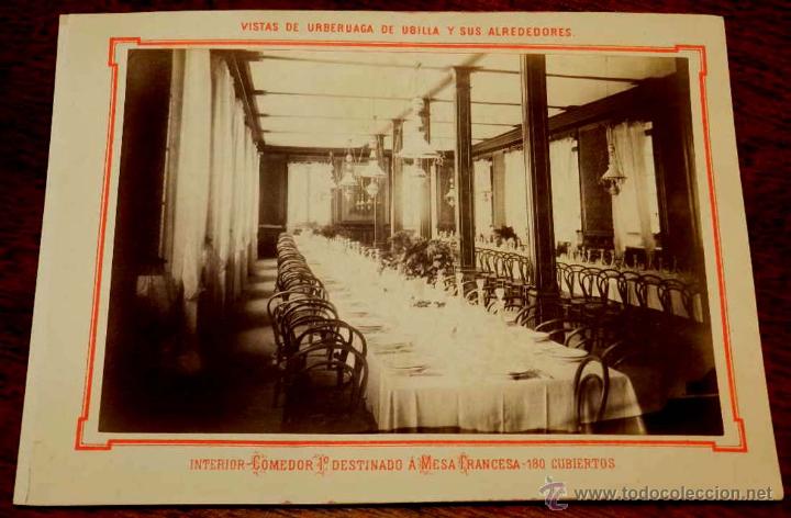 Postkarten: ANTIGUA FOTOGRAFIA ALBUMINA DE URBERUAGA DE UBILLA (VIZCAYA) Y SUS ALREDEDORES, INTERIOR, COMEDOR PR