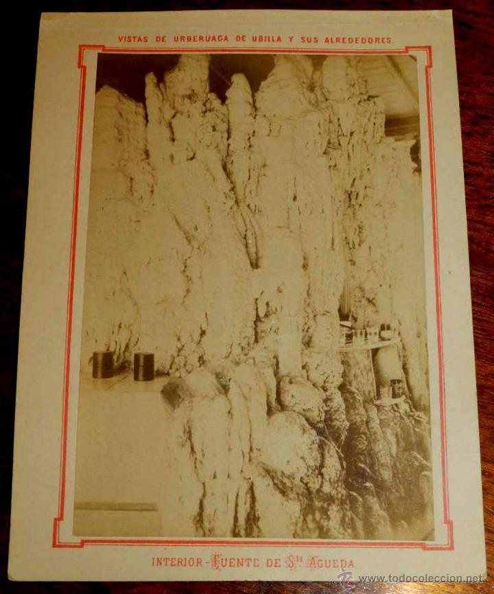 Postais: ANTIGUA FOTOGRAFIA ALBUMINA DE URBERUAGA DE UBILLA (VIZCAYA) Y SUS ALREDEDORES, INTERIOR FUENTE DE S