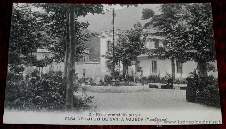 Postais: ANTIGUA POSTAL DE LA CASA DE SALUD DE SANTA AGUEDA, MONDRAGON, GUIPUZCOA, N. 5, PASEO CENTRAL DEL PA