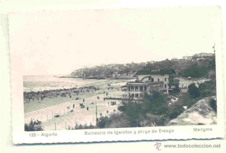 Postales: Algorta - Balneario de Igeretxe y playa de Ereaga - Foto 1