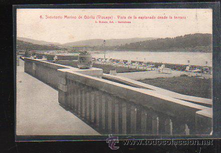 Postales: TARJETA POSTAL VIZCAYA - SANATORIO MARINO DE GORLIZ. VISTA DE ESPLANADA DESDE TERRAZA. 6. L.ROISIN