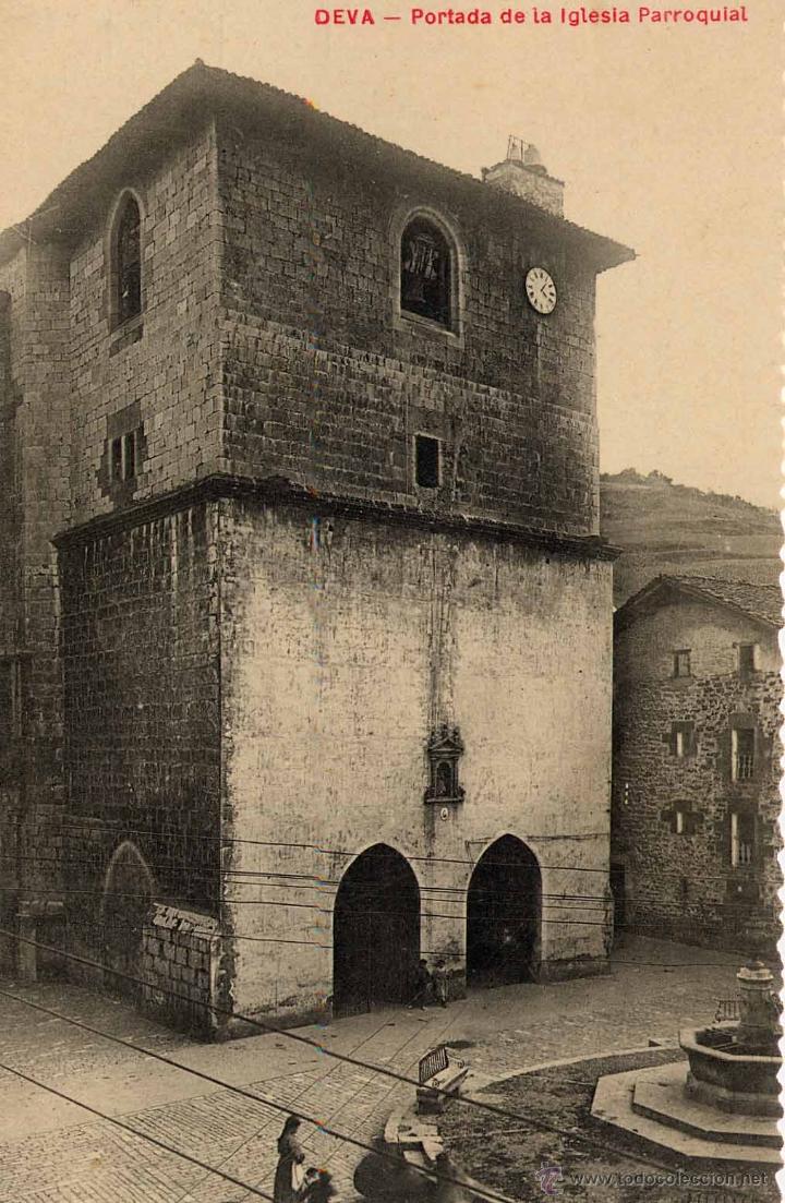 Postales: DEVA (GUIPUZCOA).- PORTADA DE LA IGLESIA PARROQUIAL - Foto 1