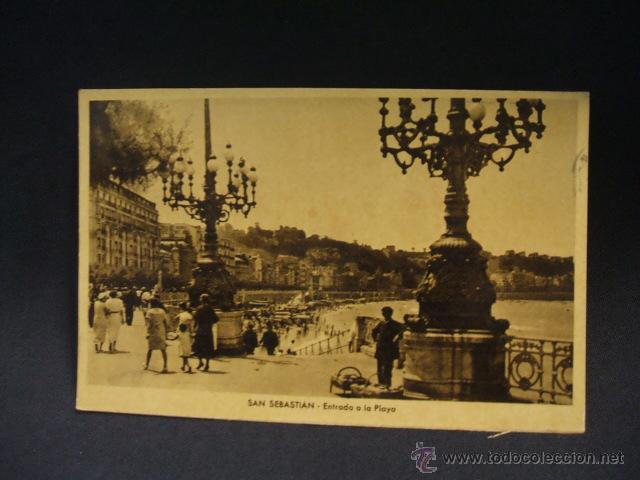 Postcards: POSTAL - ENTRADA A LA PLAYA - SAN SEBASTIAN -
