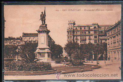 Postkarten: TARJETA POSTAL DE SAN SEBASTIAN, GUIPUZCOA - ESTATUA DEL ALMIRANTE OQUENDO. 103. GALARZA