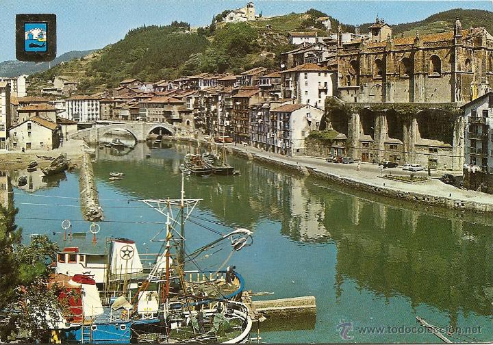 Postales: POSTAL ONDARROA-VIZCAYA, PARROQUIA Y VISTA PARCIAL,   SIN CIRCULAR