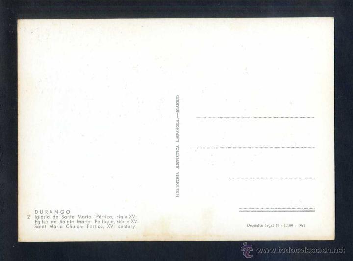 Postales: Durango. *Iglesia...* Ed. H.A.E. n&ordm; 2. Nueva. - Foto 2