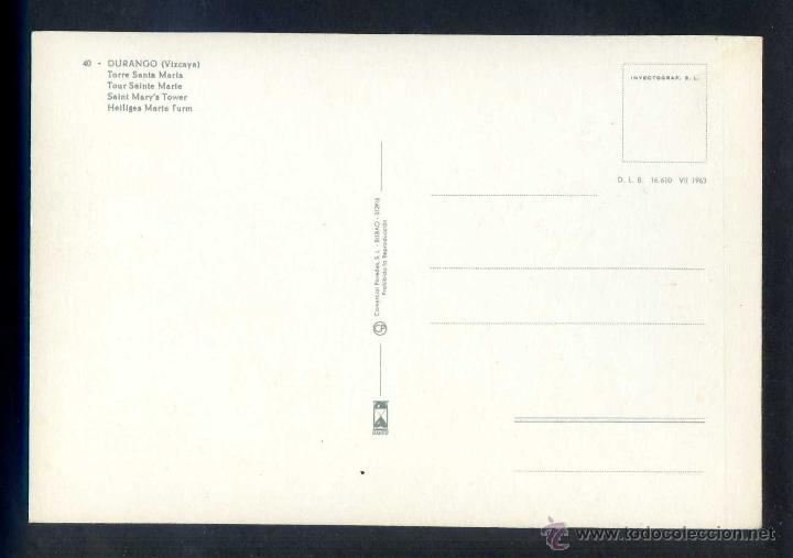 Postales: Durango *Torre...* Ed. Raker n&ordm; 40. Nueva. - Foto 2