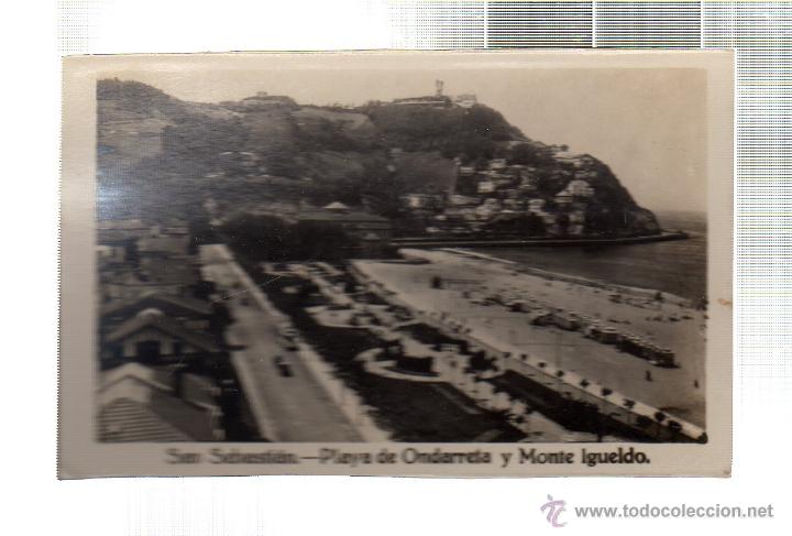 Postkarten: TARJETA POSTAL DE SAN SEBASTIAN. L. ROISIN. PLAYA DE ONDARRETA Y MONTE IGUELDO. MEDIDAS 9X5.5CM