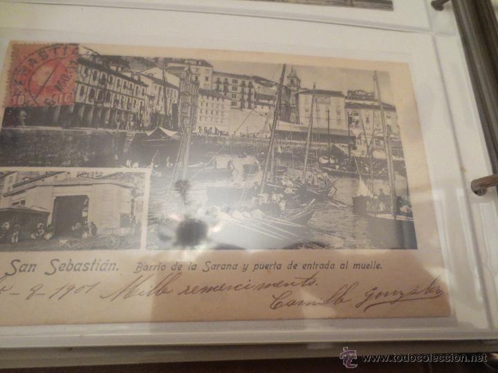 Postcards: san sebastian. puerto traineras. barrio de la sarana