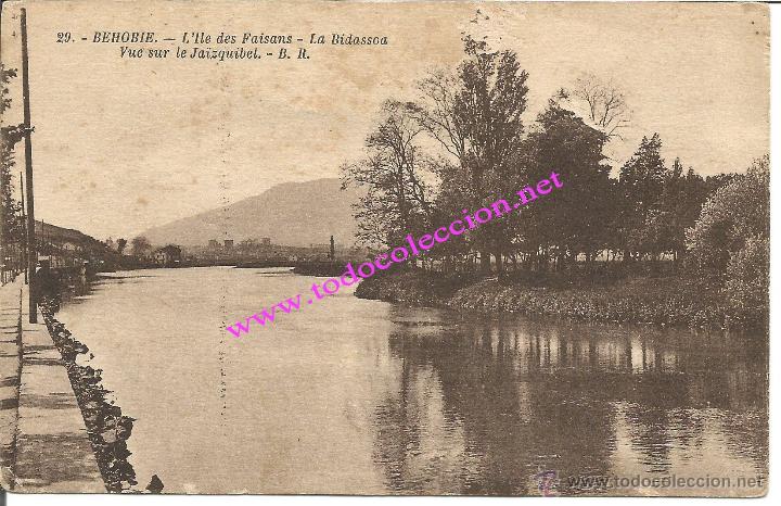 Postales: BEHOBIA (EUSKADI). ISLA DE LOS FAISANES. POSTAL SIN CIRCULAR (POSTAL DE 1915 APROX). - Foto 1
