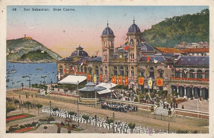 Postkarten: N&ordm; 14861 POSTAL GRAN CASINO SAN SEBASTIAN PARADA MILITAR LA MARINA