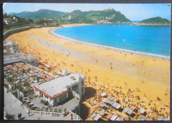 Postkarten: (23560)POSTAL ESCRITA,PLAYA DE LA CONCHA,DONOSTI,GUIP&Uacute;ZCOA,PAIS VASCO,CONSERVACION,VER FOTOS