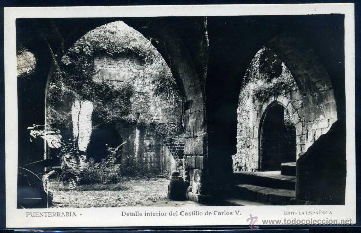 Postales: FUENTERRABIA (GUIPUZCOA): DETALLE INTERIOR DEL CASTILLO DE CARLOS V - ED. LA ESPA&Ntilde;OLA
