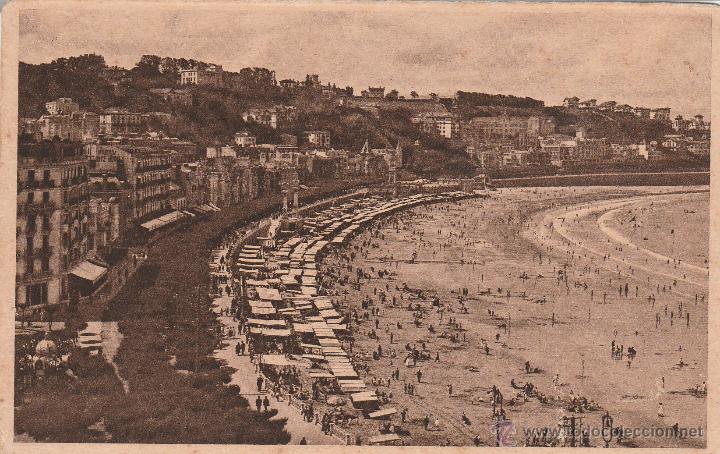 Cartoline: SAN SEBASTIAN. 461. PASEO Y PLAYA DE LA CONCHA. FOTO GALARZA