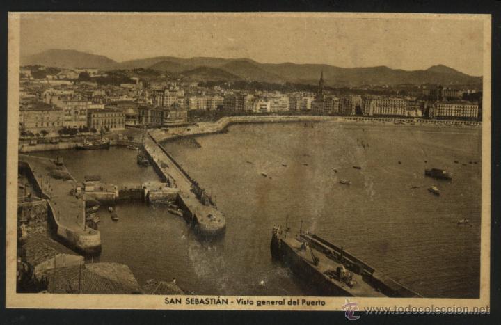 Postais: A-1351- SAN SEBASTIAN (Guipuzcoa) VISTA GENERAL DEL PUERTO.