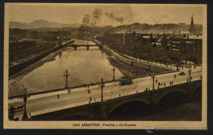 Cartes Postales: A-1354- SAN SEBASTIAN. PUENTES Y R&Iacute;O URUMEA.