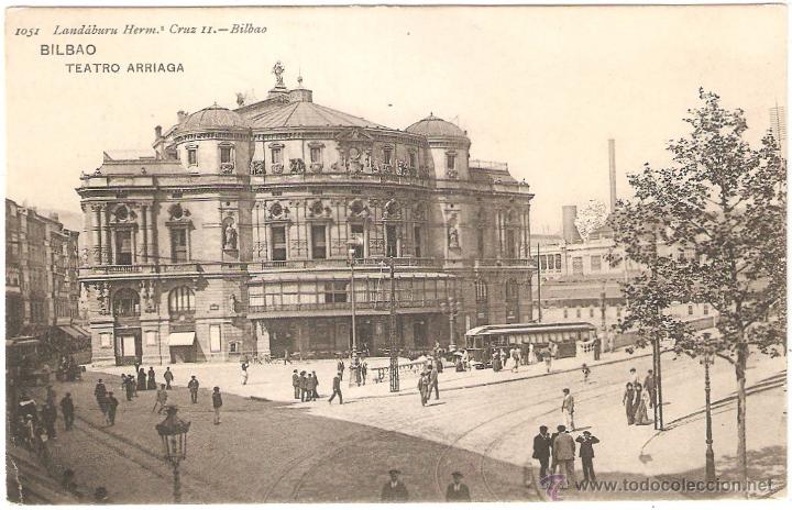 Postales: BILBAO TEATRO ARRIAGA 1908 - Foto 1