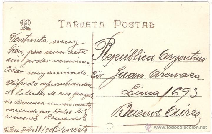 Postales: BILBAO TEATRO ARRIAGA 1908 - Foto 2