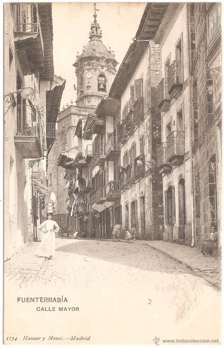 Postales: FUENTERRAB&Iacute;A CALLE MAYOR 1906 - Foto 1