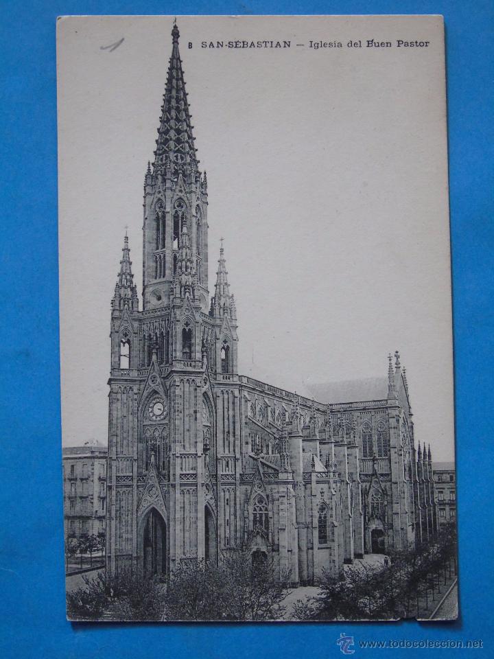 Cartoline: POSTAL DE GUIP&Uacute;ZCOA, SAN SEBASTIAN. A&Ntilde;OS 10 30. IGLESIA DEL BUEN PASTOR. 652
