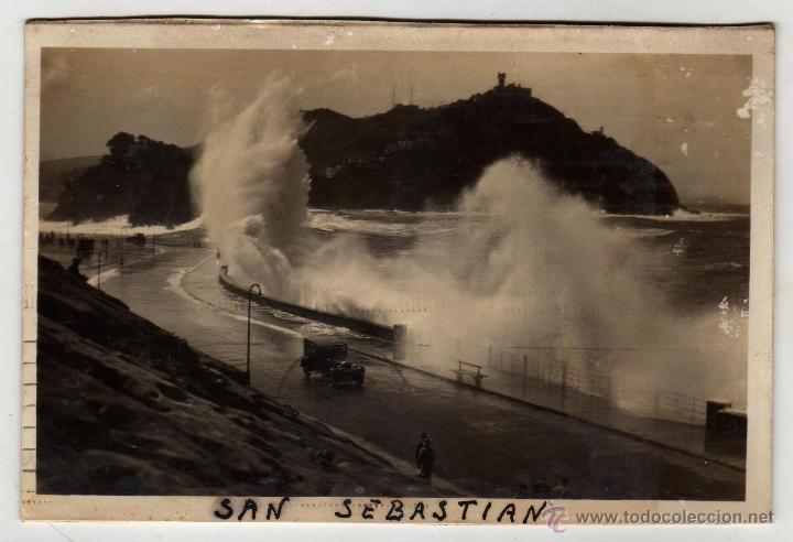 Postcards: SAN SEBASTIAN. 1937 GRANDES MAREAS CON SELLO REPUBLICA