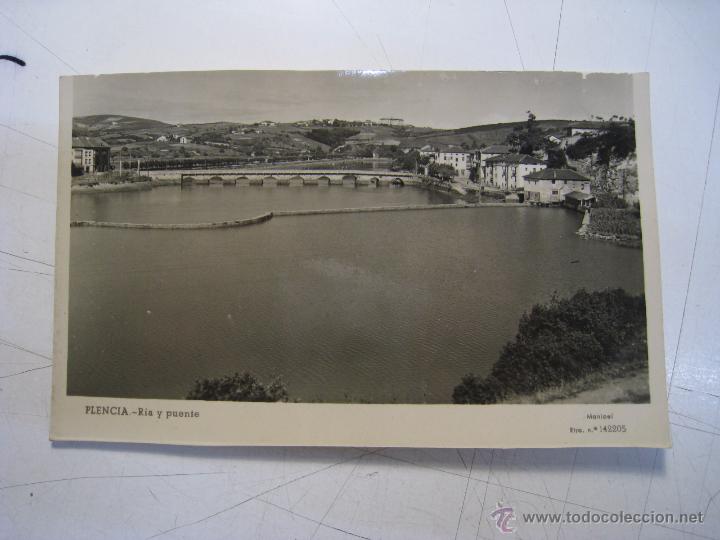 Postales: PLENCIA: RIA Y PUENTE - POSTAL ORIGINAL - Foto 1