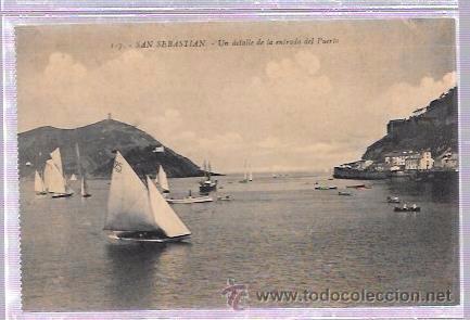 Postcards: TARJETA POSTAL DE SAN SEBASTIAN. UN DETALLE DE LA ENTRADA DEL PUERTO.