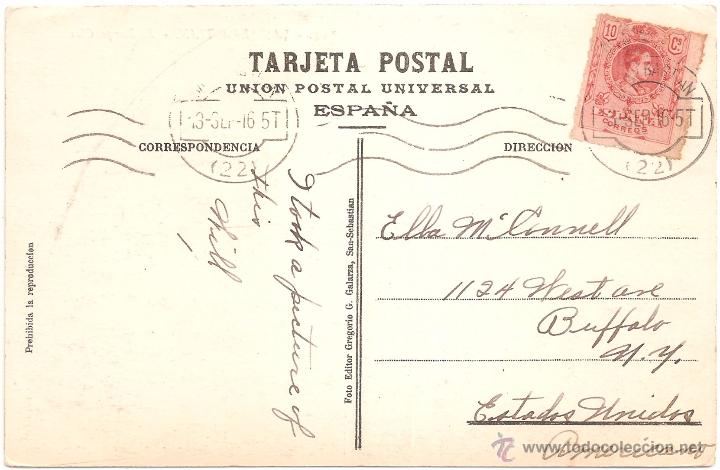 Postales: San Sebastian El Rompe Olas 1916 - Foto 2