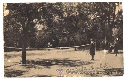 Postales: TARJETA POSTAL SAN SEBASTIAN. JARDIN - TENIS. A&Ntilde;OS 40