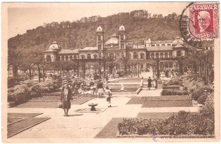 Postales: SAN SEBASTIAN JARDINES Y CASINO 1932