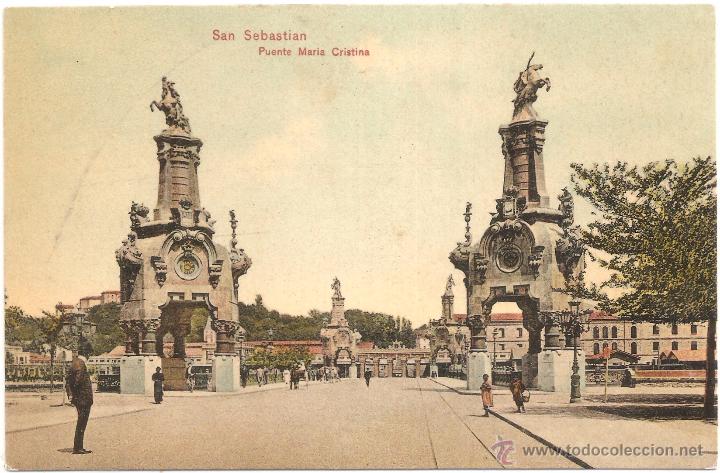 Postales: SAN SEBASTIAN PUENTE MARIA CRISTINA