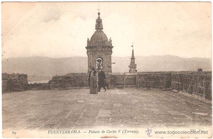 Postales: FUENTERRAB&Iacute;A PALACIO  DE CARLOS V TERRAZA - Foto 1