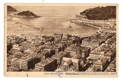 Postales: TARJETA POSTAL SAN SEBASTIAN. VISTA PARCIAL. A&Ntilde;OS 40