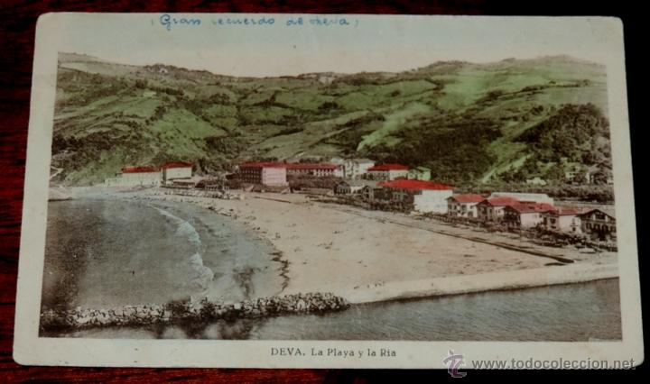 Postales: POSTAL DE DEVA, LA PLAYA Y LA RIA, GUIPUZCOA, CIRCULADA. - Foto 1