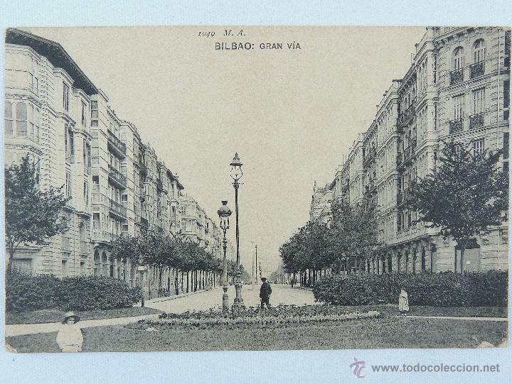 Postales: BILBAO, GRAN VIA - M.A. 1049 - CIRCULADA - Foto 1