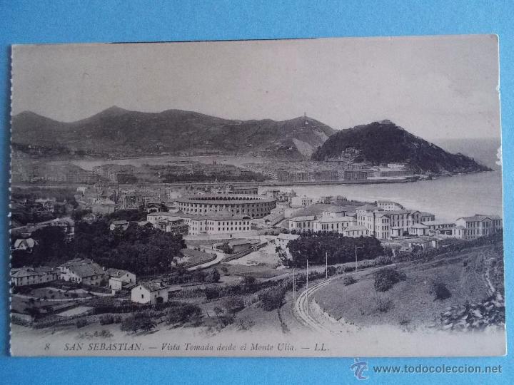 Postales: ANTIGUA POSTAL DE SAN SEBASTIAN VISTA DESDE EL MONTE ULIA. LL.
