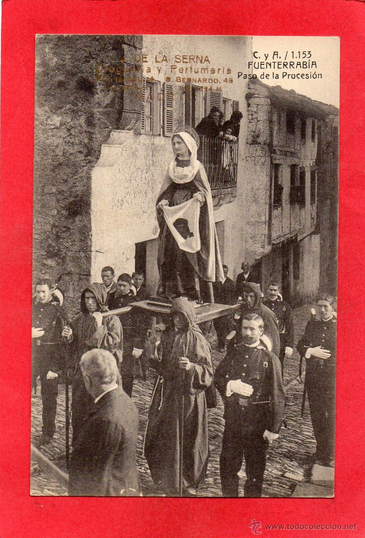 Postales: fuenterrabia. paso de la procesi&oacute;n. casta&ntilde;eira - Foto 1
