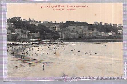 Postcards: TARJETA POSTAL DE SAN SEBASTIAN. PLAYA Y MIRACONCHA.