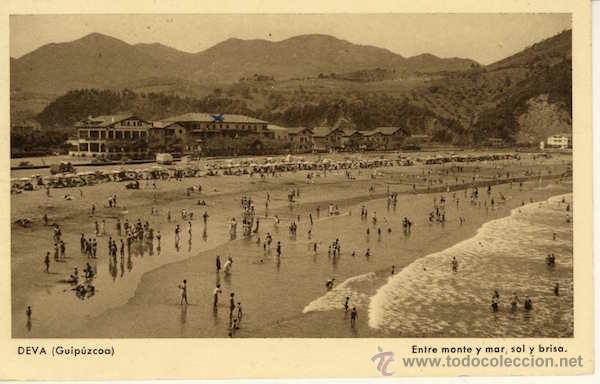 Cartoline: MAGNIFICA POSTAL DE LA PLAYA DE DEVA GUIPUZCOA