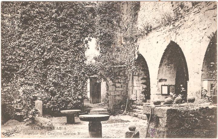 Postales: FUENTERRAB&Iacute;A INTERIOR DEL CASTILLO CARLOS V 1912 - Foto 1